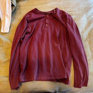 M's Long-Sleeved Organic Cotton Lightweight Henley Pullover